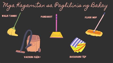 panlinis 10 kagamitan sa paglilinis ng bahay meaning|MGA GAGAWIN SA PAG.